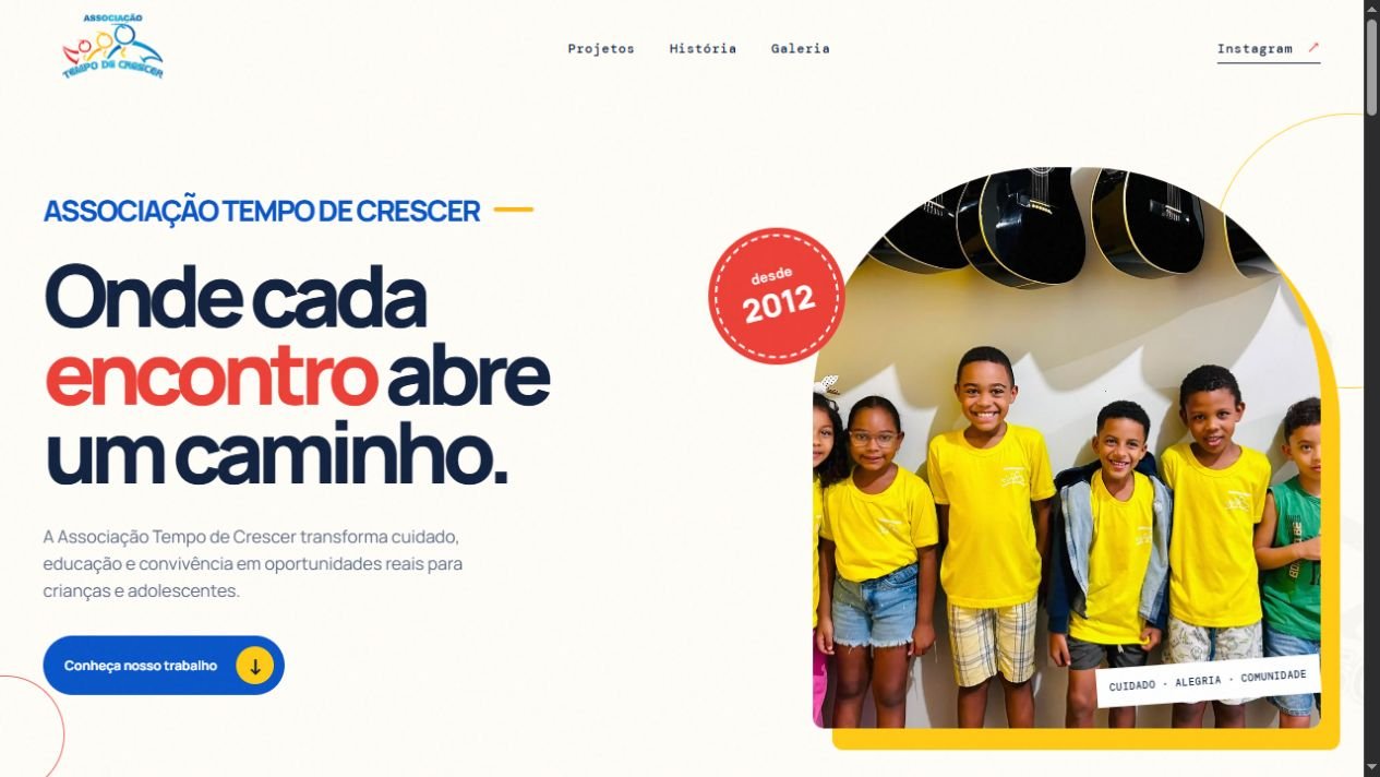 Prévia do site Associação Tempo de Crescer